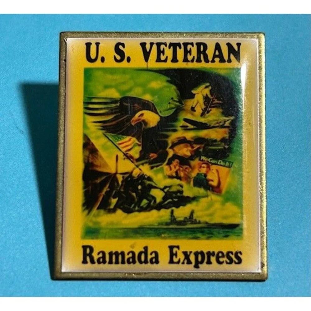 US Veteran Ramada Express Hotel  Lapel Pin Patriotic US MADE + Free US Flag pin